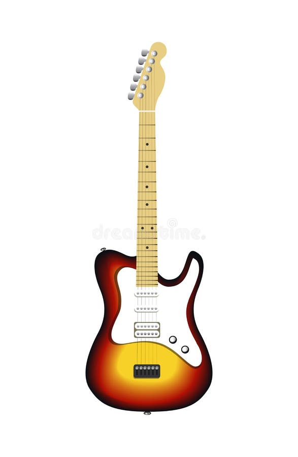Guitarra elétrica isolada no branco ilustração stock Guitarra elétrica isolada no branco ilustração stock