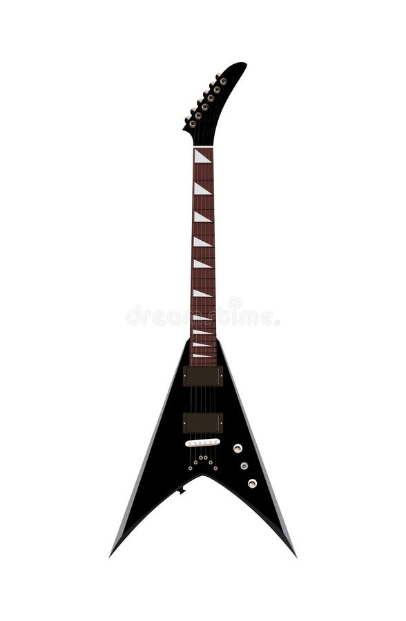 Guitarra elétrica preta ilustração stock Guitarra elétrica preta ilustração stock