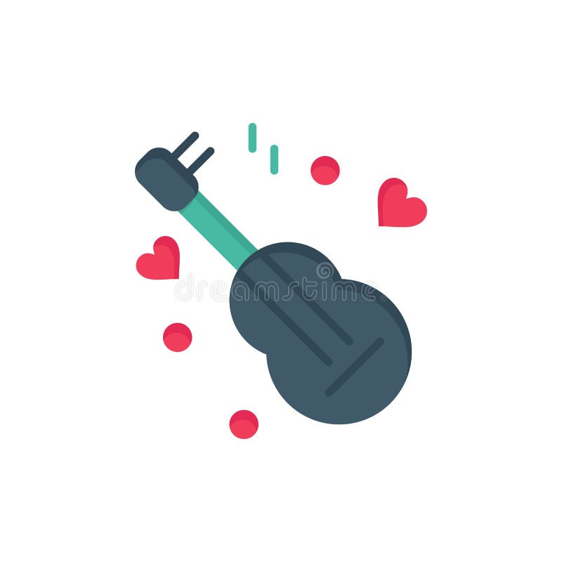 Guitarra, música, música, ícone liso da cor do amor Molde da bandeira do ícone do vetor ilustração do vetor Guitarra, música, música, ícone liso da cor do amor Molde da bandeira do ícone do vetor ilustração do vetor