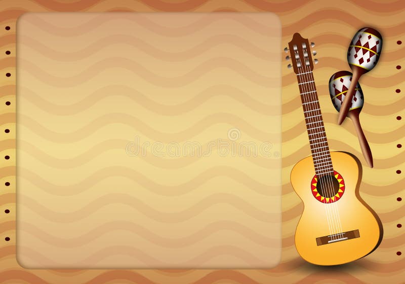 Guitarra y maracas stock de ilustración. Ilustración de mariachi 41689021