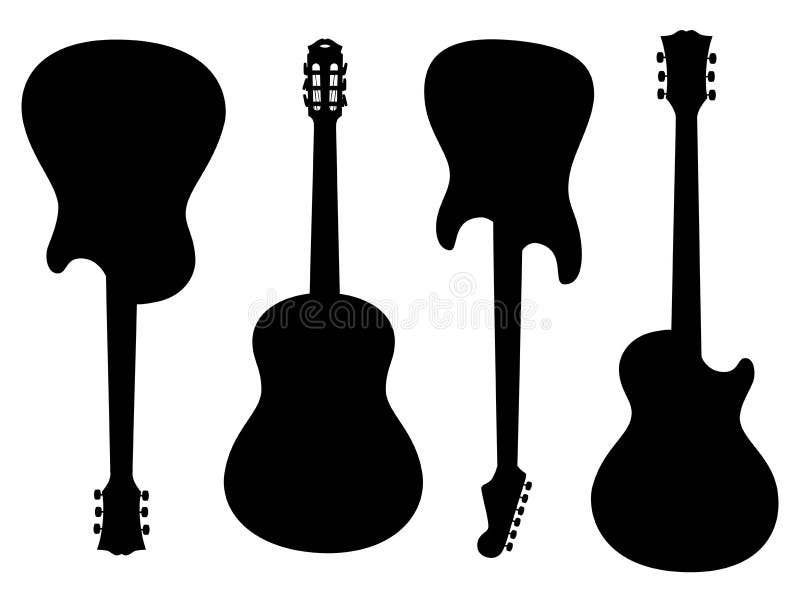 Guitars silhouettes stock vector. Illustration of music 8508165