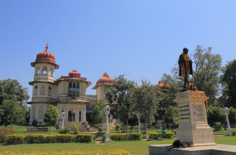 Gulab Bagh Library and Mahhatma Gandhi statue in Udaipur India. Gulab Bagh Library and Mahhatma Gandhi statue in Udaipur India.