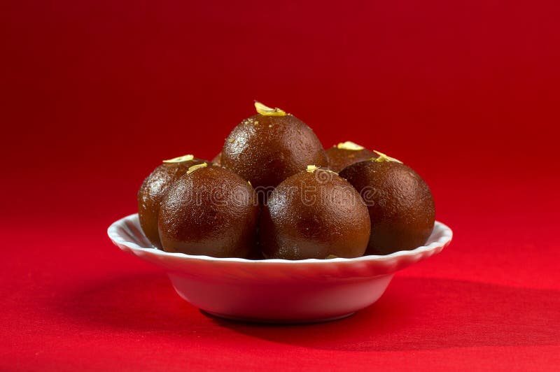 Indian Dessert Gulab Jamun in White Bowl Stock Photo Image of