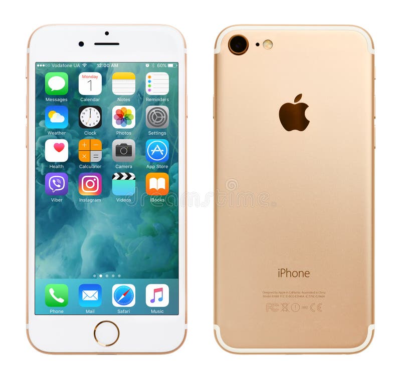 Guld- Apple iPhone 7 arkivfoto Guld- Apple iPhone 7 arkivfoto