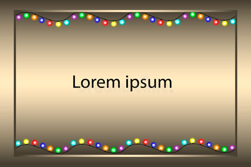 Guld- bakgrund med girlander och st?lle f?r text vektor illustrationer Guld- bakgrund med girlander och st?lle f?r text vektor illustrationer