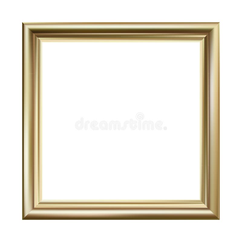 Gold picture frame, square, illustration, ESP 10. Gold picture frame, square, illustration, ESP 10