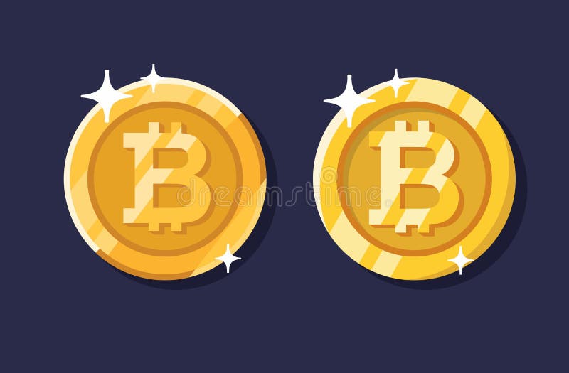 Guld- bitcoinmyntuppsättning stock illustrationer