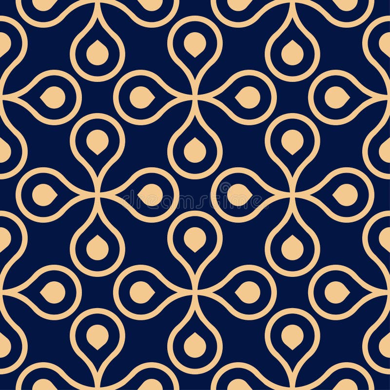 Guld- blå geometrisk prydnad seamless modell royaltyfri illustrationer Guld- blå geometrisk prydnad seamless modell royaltyfri illustrationer