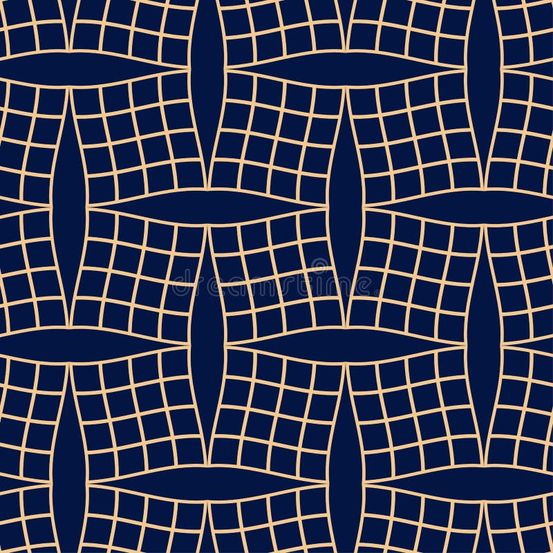 Guld- blå geometrisk prydnad seamless modell stock illustrationer Guld- blå geometrisk prydnad seamless modell stock illustrationer