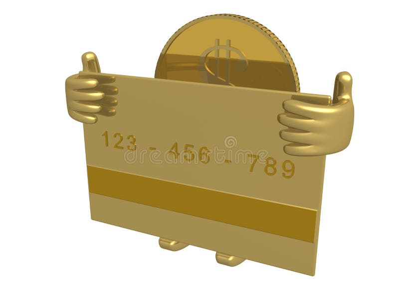 guld för kortkrediteringsdollar royaltyfri illustrationer guld för kortkrediteringsdollar royaltyfri illustrationer