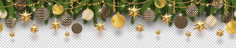 Guld- garnering för jul och julgranfilialer på en rutig bakgrund Kan användas på någon bakgrund Sömlös fris royaltyfri illustrationer Guld- garnering för jul och julgranfilialer på en rutig bakgrund Kan användas på någon bakgrund Sömlös fris royaltyfri illustrationer