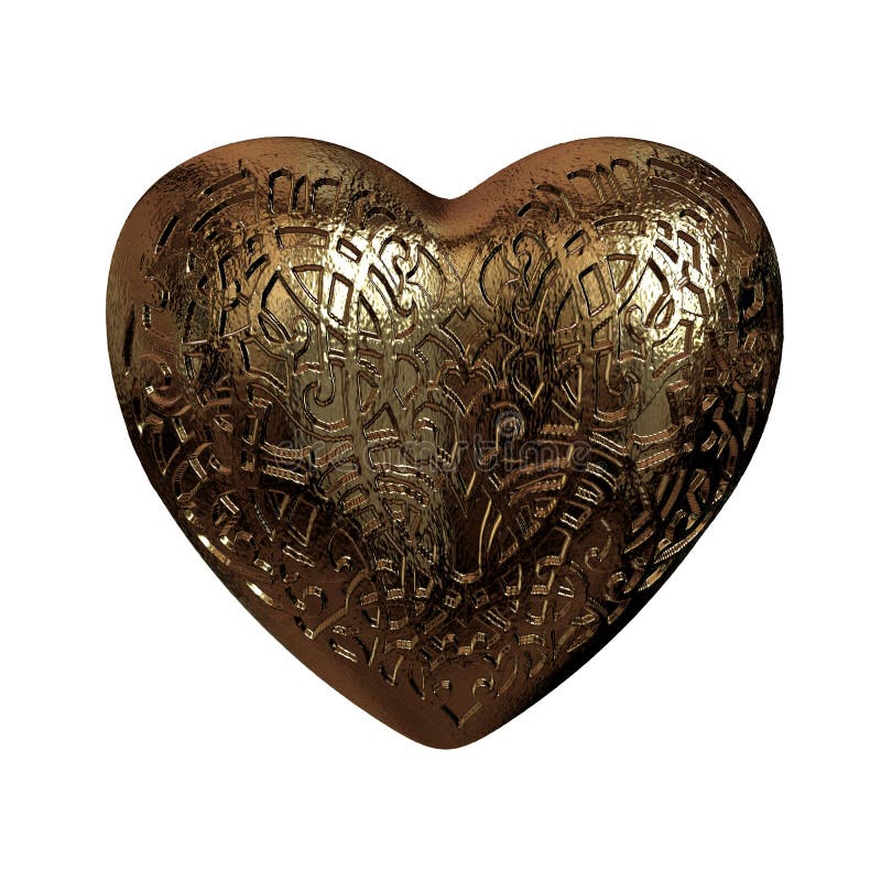 guld- glansiga valentin för prydnad 3D hjärta royaltyfri illustrationer guld- glansiga valentin för prydnad 3D hjärta royaltyfri illustrationer