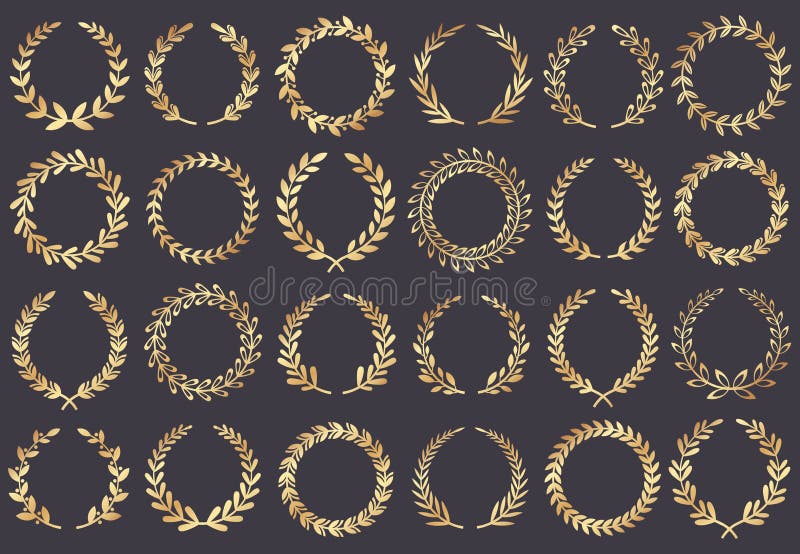 Guld- lagrarkran Filmfestivalutmärkelser, tilldelad vinnareaktris, illustration för vektor för symbol för cannes filmblad royaltyfri illustrationer