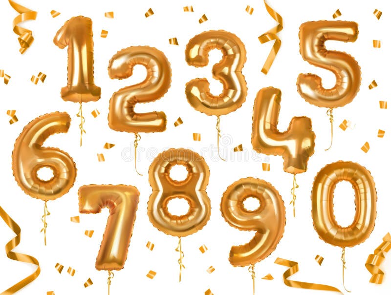 Guld- leksakballonger symboler för pappfärgsymbol ställde in vektorn för etiketter tre