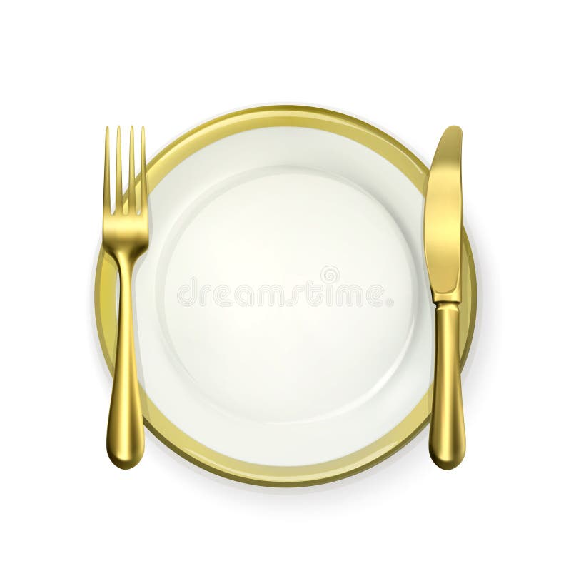 Guld- matställeställeinställning stock illustrationer Guld- matställeställeinställning stock illustrationer