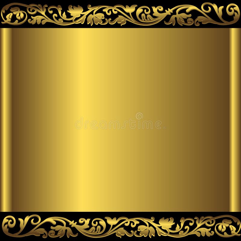 Guld- metalliskt för antik ram stock illustrationer