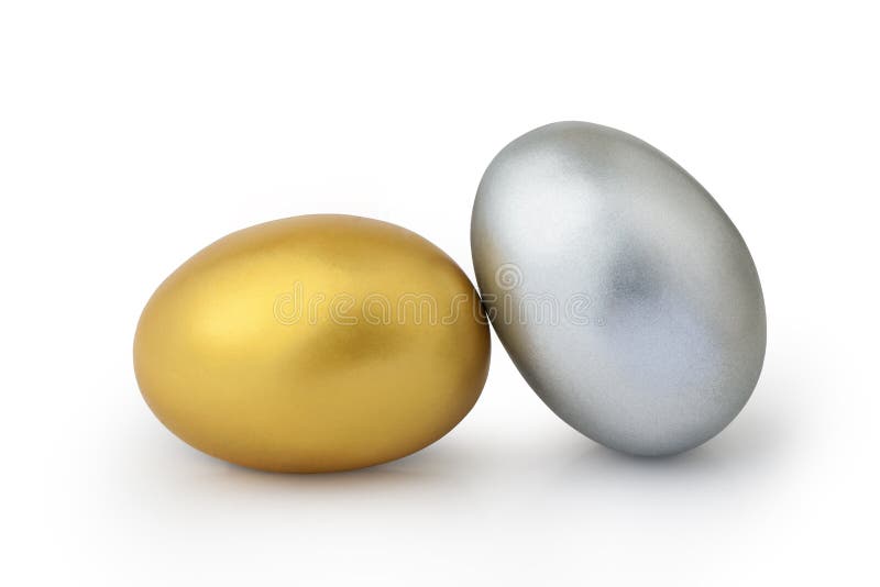 guld- och försilvra ägg arkivbild guld- och försilvra ägg arkivbild