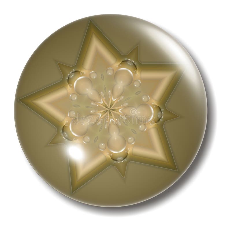 Guld- orbstjärna för knapp royaltyfri illustrationer