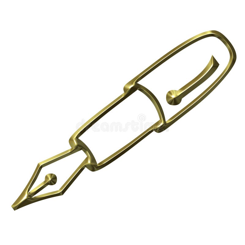 Guld- penna för springbrunn stock illustrationer