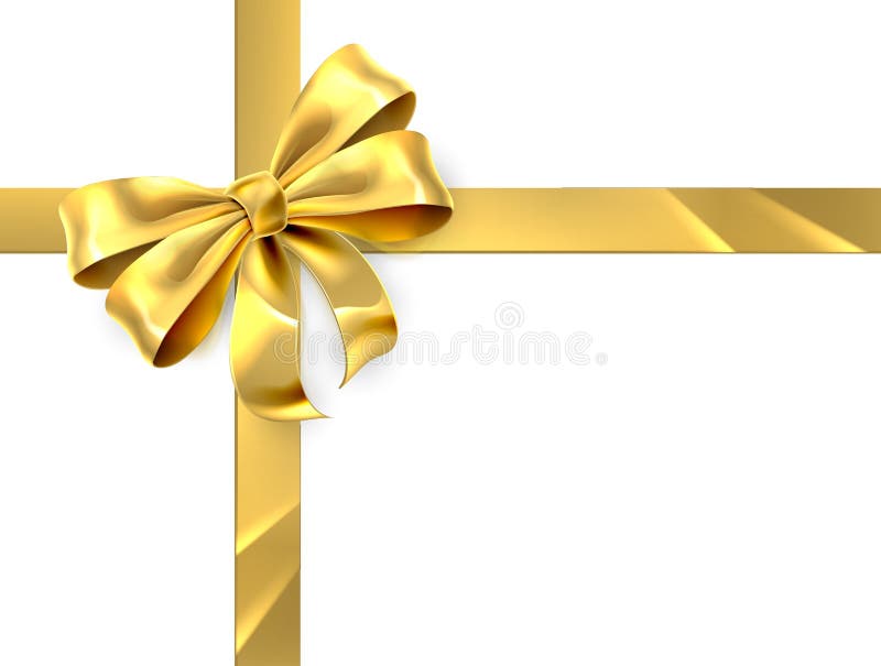 Christmas, birthday or other gift gold golden ribbon and bow wrapping background. Christmas, birthday or other gift gold golden ribbon and bow wrapping background