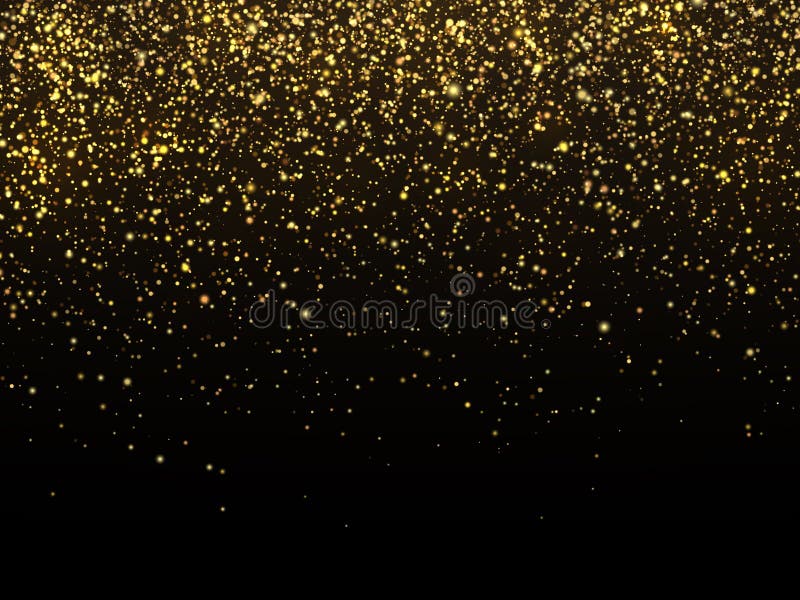 Guld- regn som isoleras på svart bakgrund För guld- celebratory tapet korntextur för vektor vektor illustrationer Guld- regn som isoleras på svart bakgrund För guld- celebratory tapet korntextur för vektor vektor illustrationer