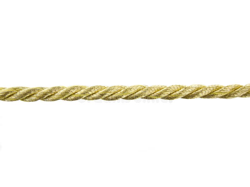 Golden rope on white background. Golden rope on white background