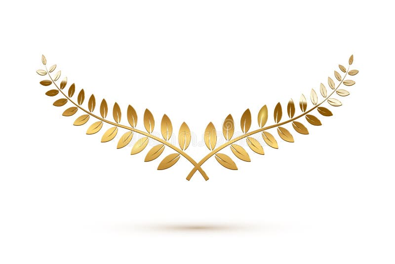 Guld- skinande lagerkrans som isoleras p? vit bakgrund den l?tta designen redigerar elementet till vektorn royaltyfri illustrationer Guld- skinande lagerkrans som isoleras p? vit bakgrund den l?tta designen redigerar elementet till vektorn royaltyfri illustrationer