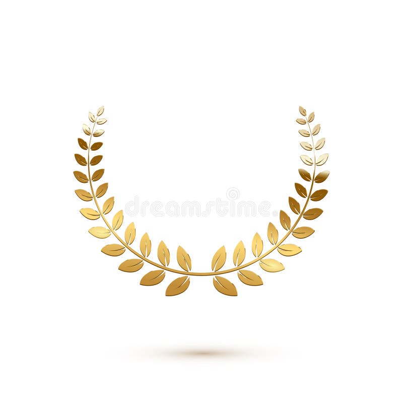 Guld- skinande lagerkrans som isoleras p? vit bakgrund den l?tta designen redigerar elementet till vektorn stock illustrationer Guld- skinande lagerkrans som isoleras p? vit bakgrund den l?tta designen redigerar elementet till vektorn stock illustrationer