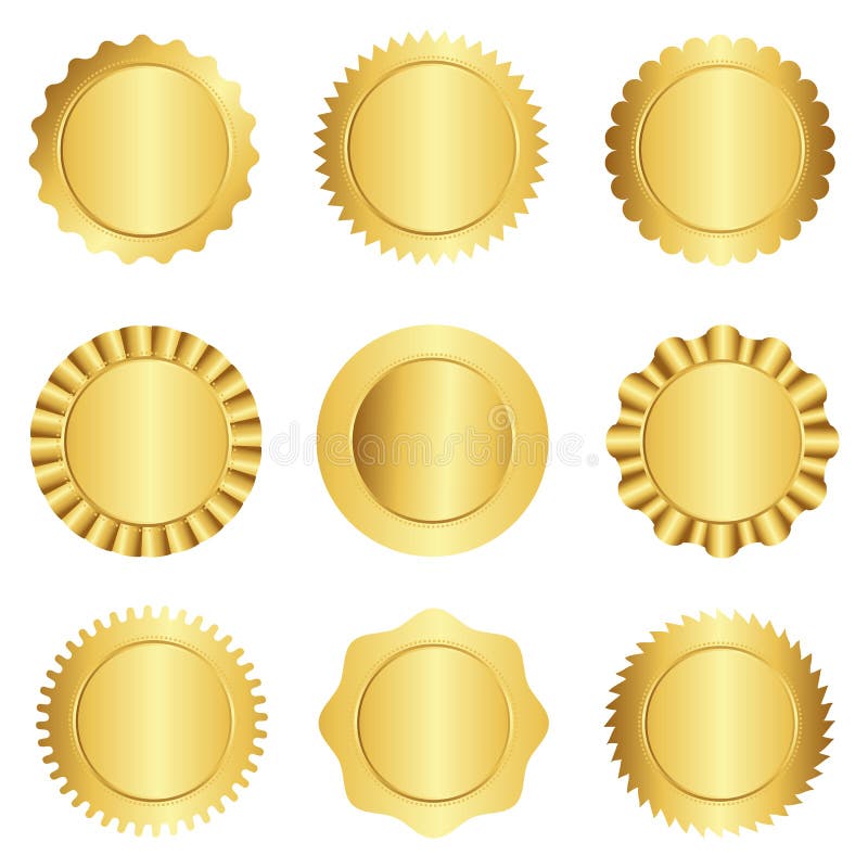 Guld- skyddsremsa-/stämpelsamling royaltyfri illustrationer Guld- skyddsremsa-/stämpelsamling royaltyfri illustrationer