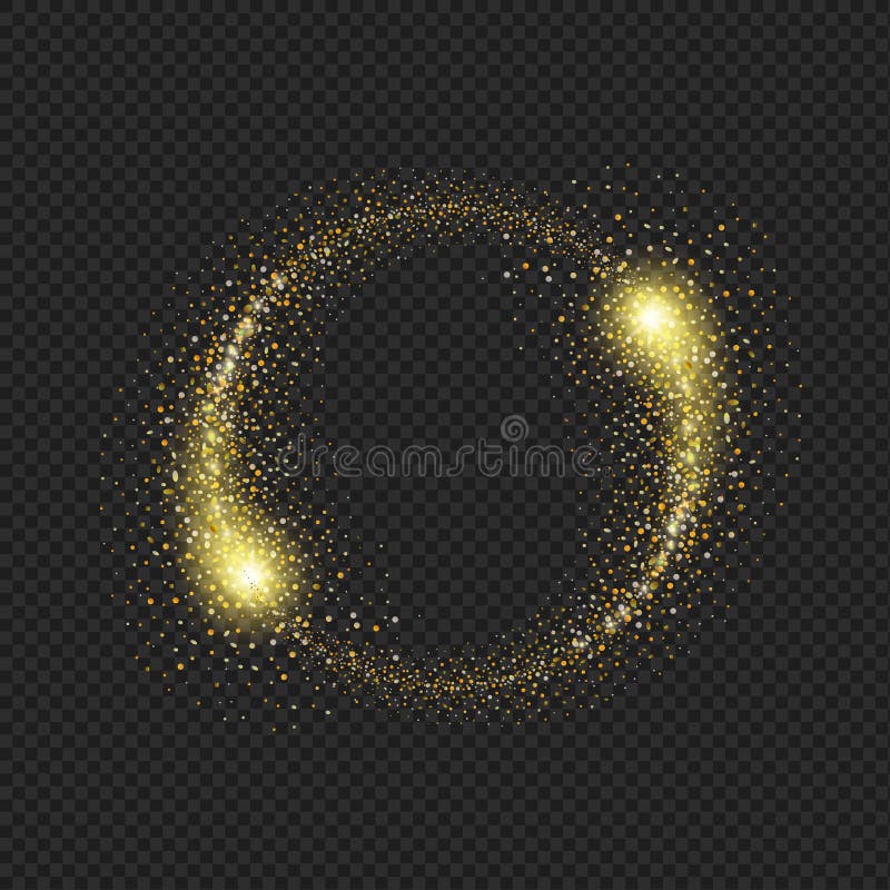 Guld som blänker cirkeln för stjärnadamm på svart bakgrund royaltyfri illustrationer Guld som blänker cirkeln för stjärnadamm på svart bakgrund royaltyfri illustrationer