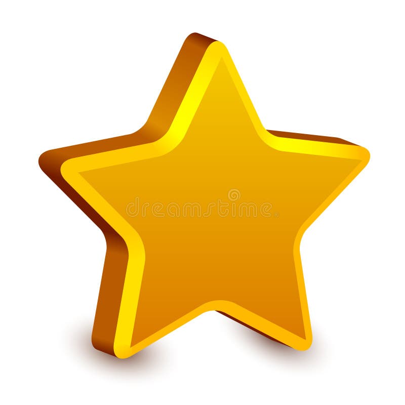 Guld- stjärna 3d stock illustrationer
