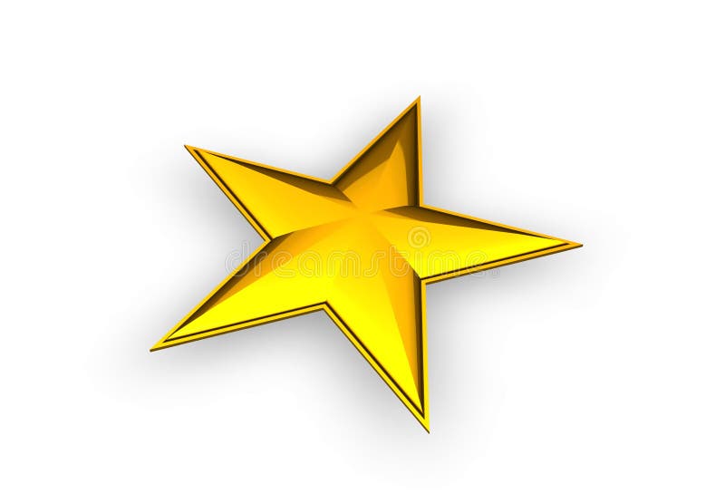 Guld- stjärna 3d vektor illustrationer