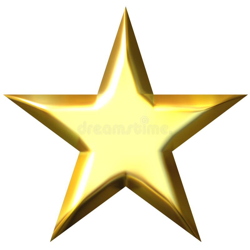 Guld- stjärna 3d vektor illustrationer