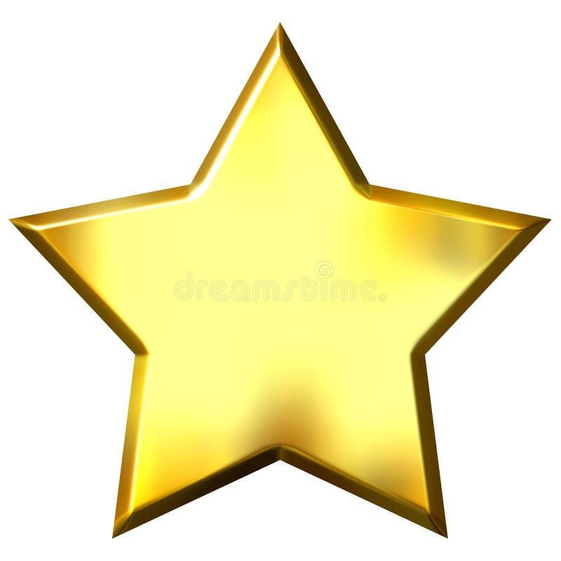Guld- stjärna 3d vektor illustrationer