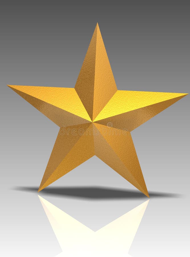 Guld- stjärna 3d vektor illustrationer