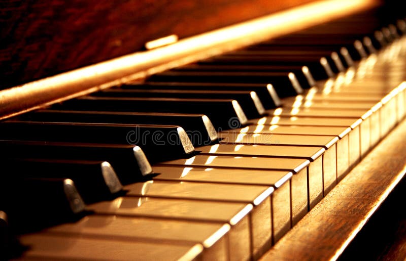 Golden keys of a piano. Golden keys of a piano