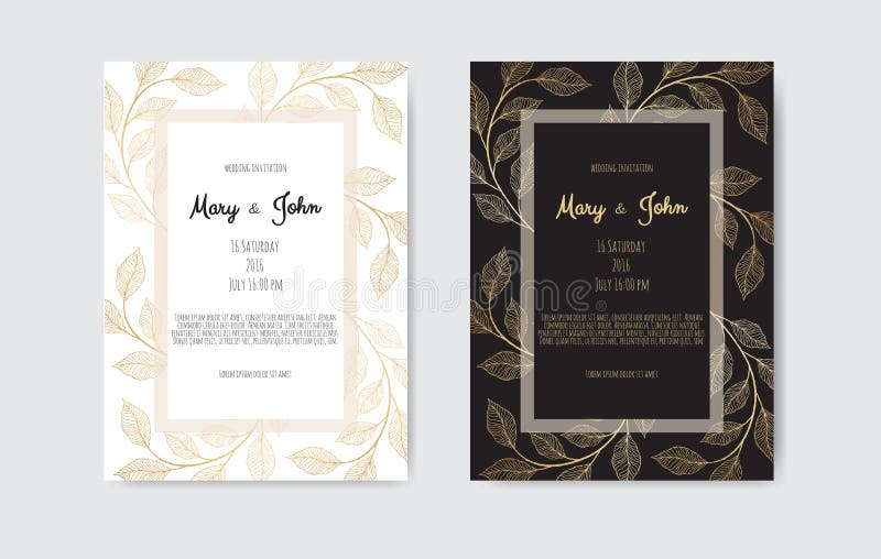 Guld- vektorinbjudan med blom- best?ndsdelar Lyxig prydnadmall h?lsningkort, inbjudandesignbakgrund royaltyfri illustrationer Guld- vektorinbjudan med blom- best?ndsdelar Lyxig prydnadmall h?lsningkort, inbjudandesignbakgrund royaltyfri illustrationer