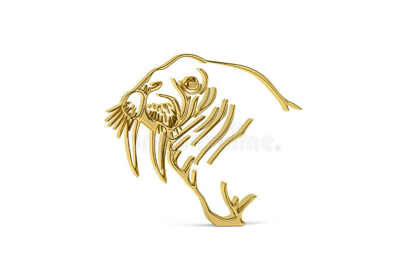 Gulden 3d-valroikon isolerad på vit bakgrund royaltyfri illustrationer