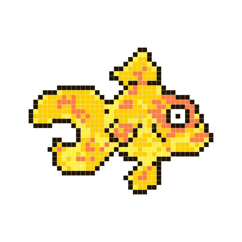 Guldfisk PIXELArt Symbol Isolated On White bakgrund ?lsklings- djur Popul?r akvariefisk stock illustrationer Guldfisk PIXELArt Symbol Isolated On White bakgrund ?lsklings- djur Popul?r akvariefisk stock illustrationer