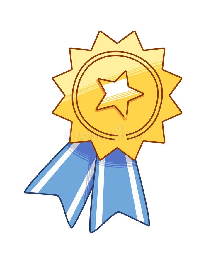 Guldstjärnig medallion, handdragen stock illustrationer