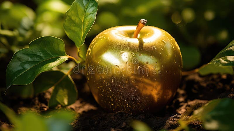 Guldäpple stock illustrationer