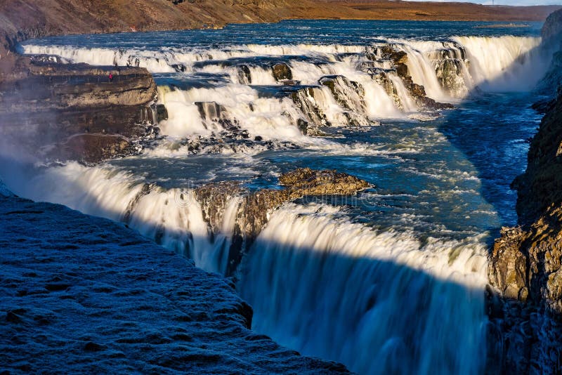 Gullfoss siklawy widok w Iceland w Europa obrazy royalty free Gullfoss siklawy widok w Iceland w Europa obrazy royalty free