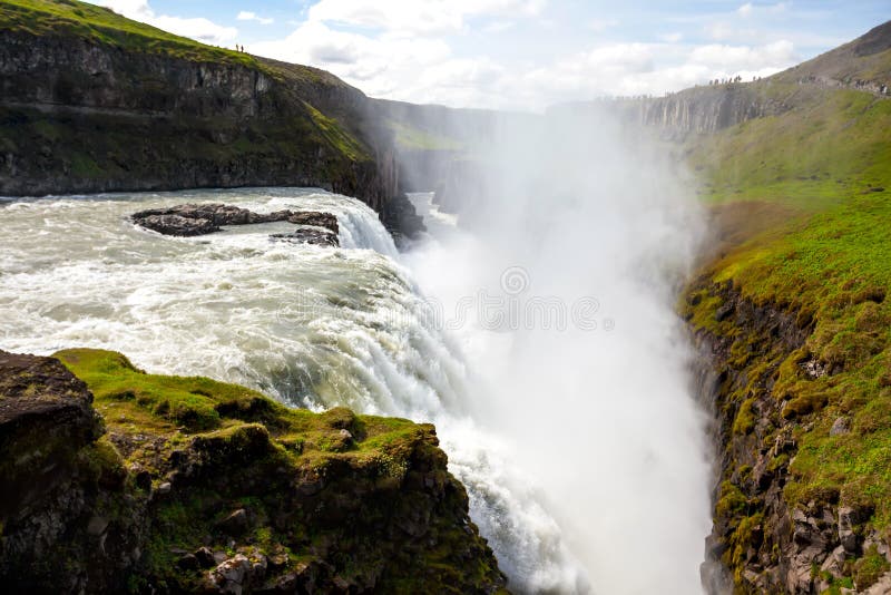 gullfossiceland vattenfall royaltyfria bilder gullfossiceland vattenfall royaltyfria bilder