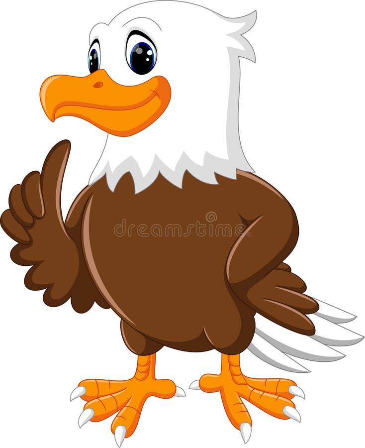 Illustration of cute eagle cartoon. Illustration of cute eagle cartoon