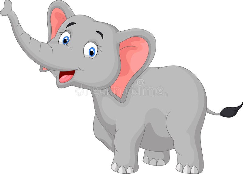 gullig elefant för tecknad film
