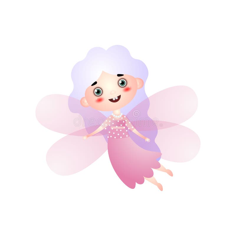Gullig flicka i felik dräkt med rosa flyga för vingar stock illustrationer Gullig flicka i felik dräkt med rosa flyga för vingar stock illustrationer