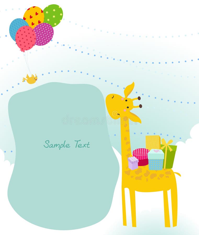 Gullig giraff stock illustrationer