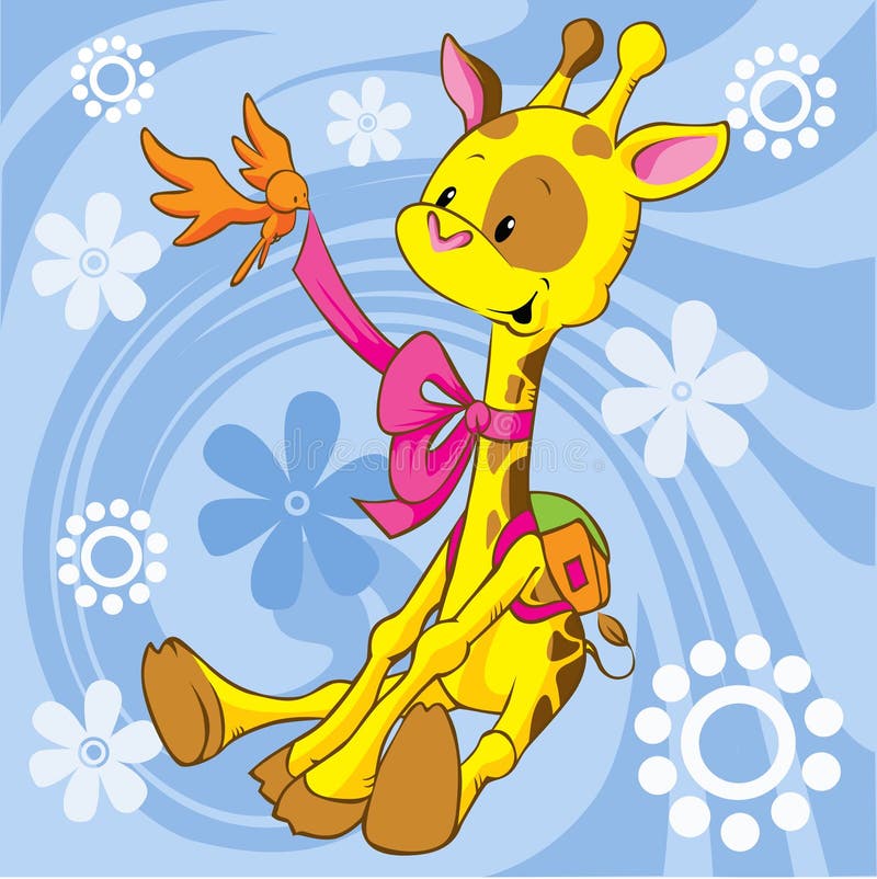 Gullig giraff vektor illustrationer