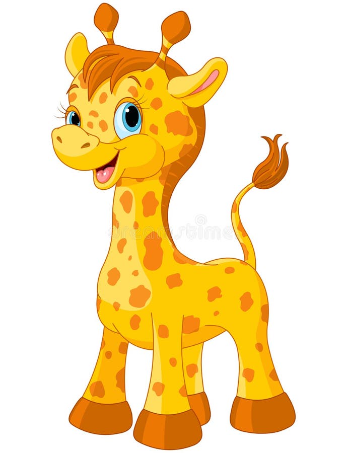 Gullig giraff royaltyfri illustrationer
