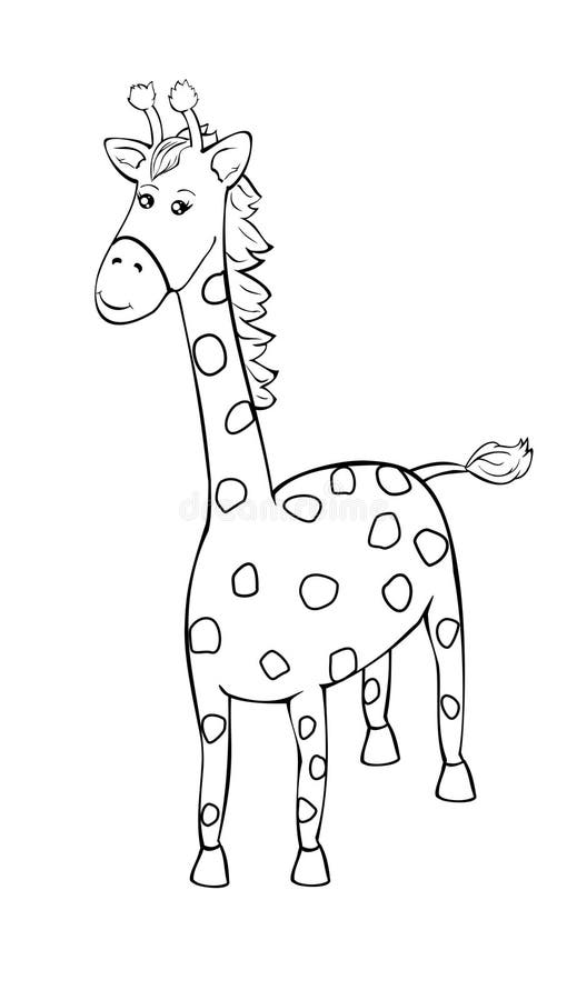 Gullig giraff stock illustrationer